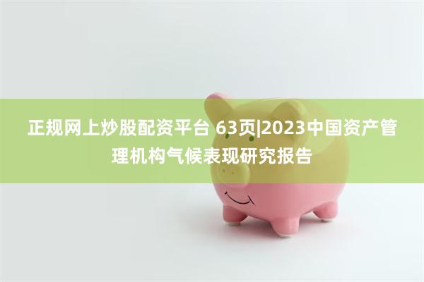 正规网上炒股配资平台 63页|2023中国资产管理机构气候表现研究报告