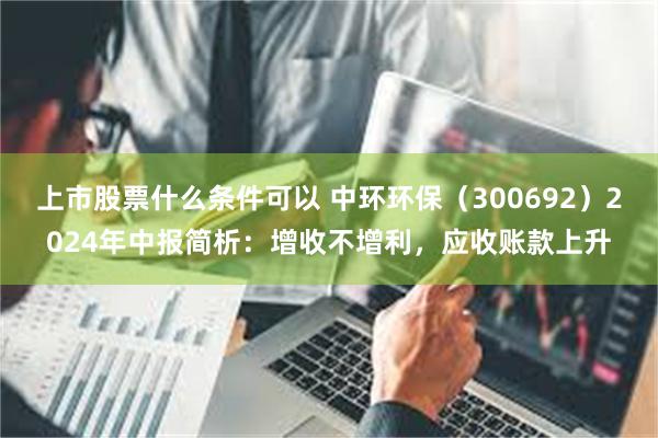 上市股票什么条件可以 中环环保（300692）2024年中报简析：增收不增利，应收账款上升