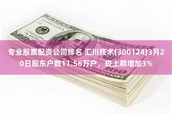 专业股票配资公司排名 汇川技术(300124)3月20日股东户数11.56万户，较上期增加3%